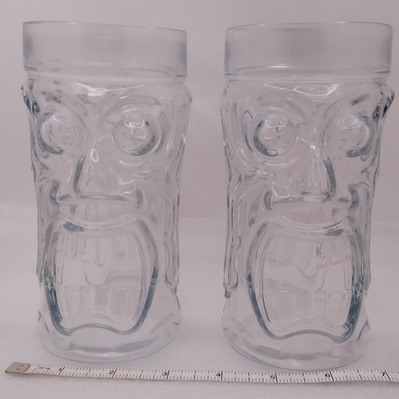 Set of 2 Anchor Hocking Drinking GLASSES Screaming Tiki 16 oz - Picture 4 of 12